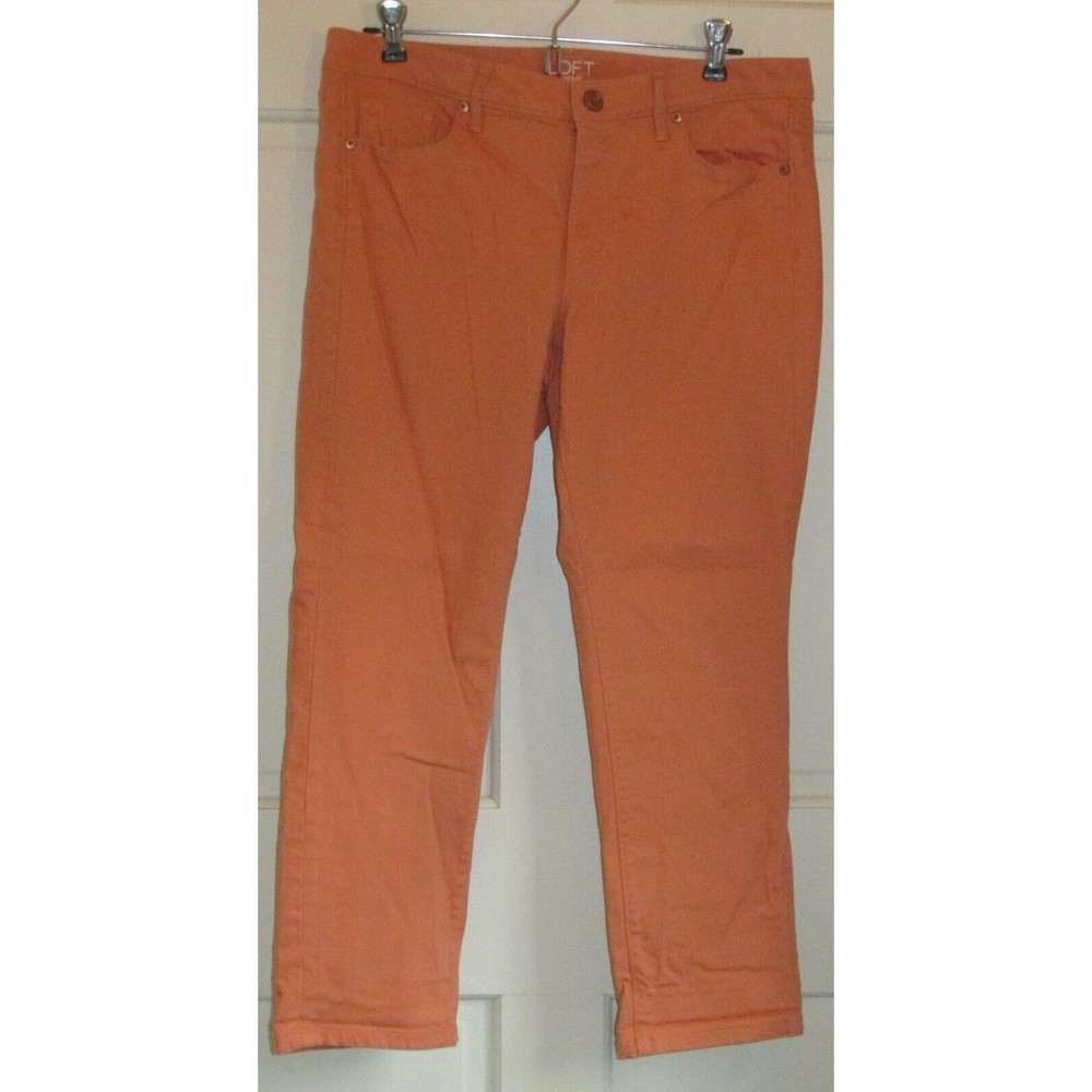 Loft Outlet Women's Petite Orange Mid Rise Modern Crop Denim Jeans Size 12P